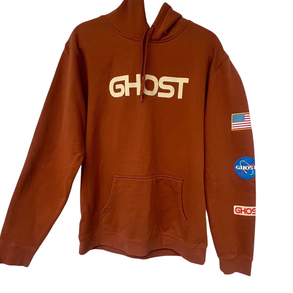RARE Ghost Space Edition Hoodie Rust Orange. Mens Large